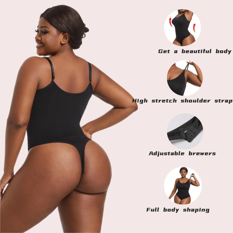 Belly Contracting Hip Raise Skinny Body Shaping Triangle Jumpsuit T-back