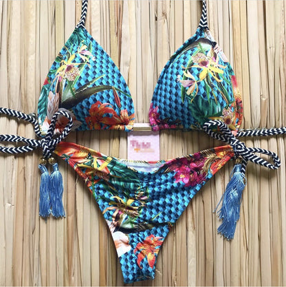 Women's Two-piece Printed Swimsuit Triangle Bikini