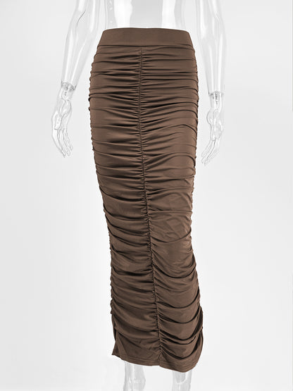 Fashionable New High-waisted Pleated Skirt