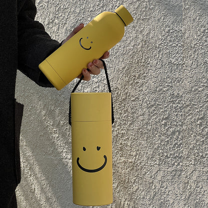 Smile A Narrow Mouthed Bottle Cute Portable Insulation Vacuum Gift Cup