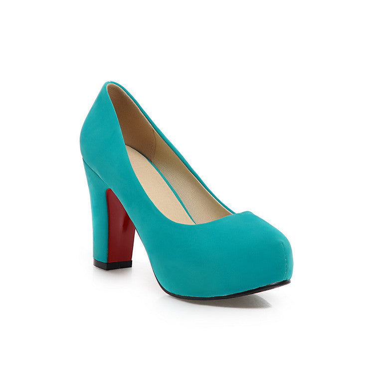 High heel round toe platform women's shoes