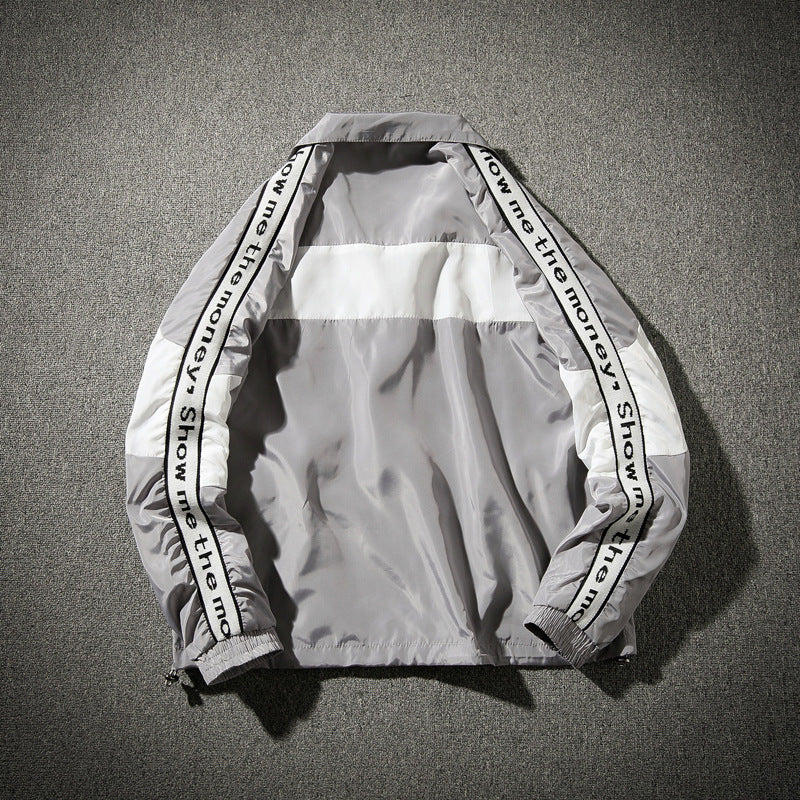 Hip-hop sports retro stitching jacket
