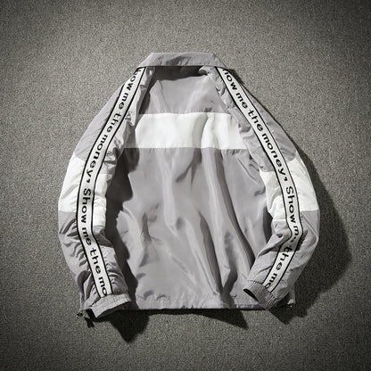 Hip-hop sports retro stitching jacket