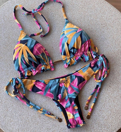 Women's Two-piece Printed Swimsuit Triangle Bikini