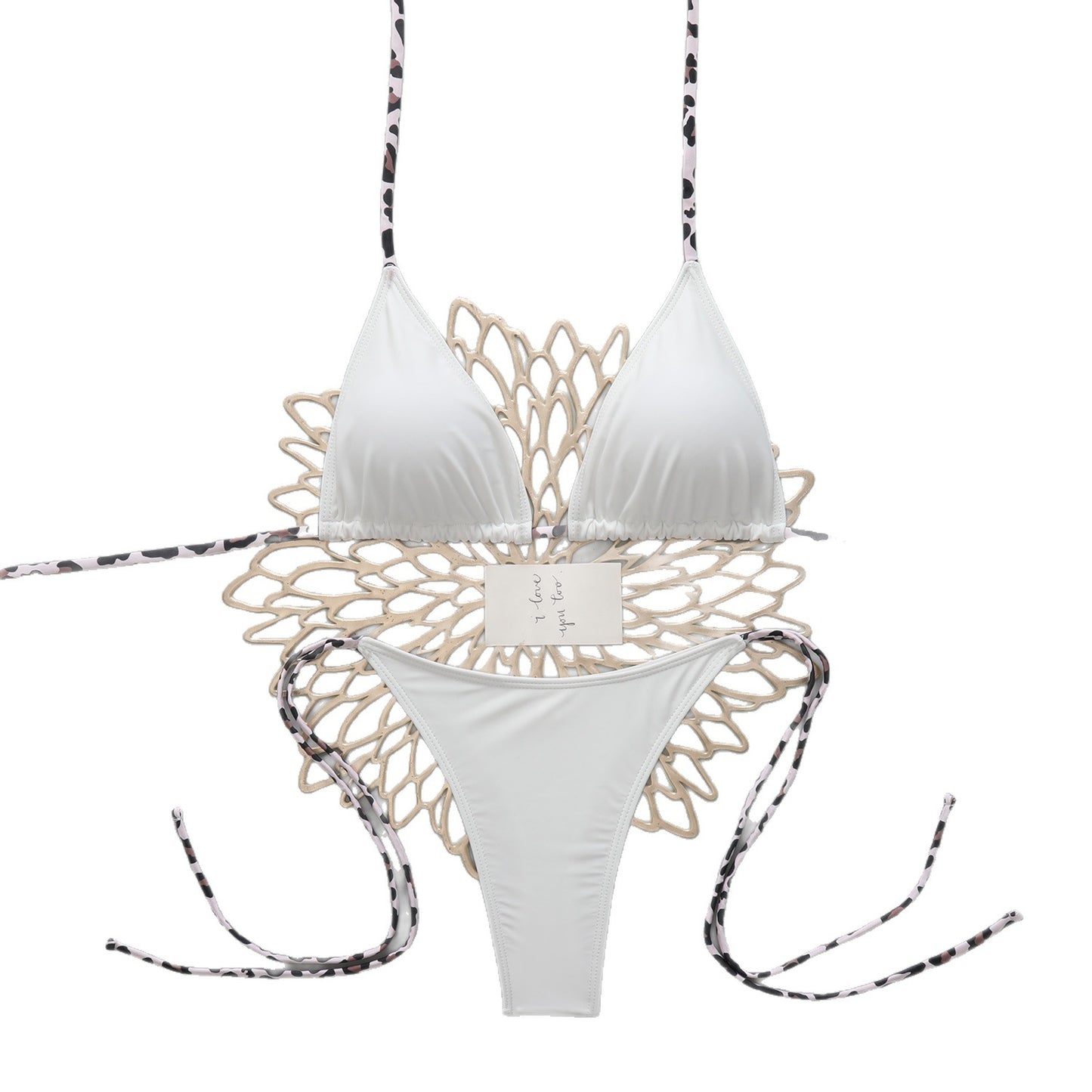 Feminine Chic Triangle-String Bikini Set