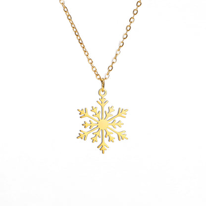 Women's Snowflake Pendant Necklace Accessories Neck