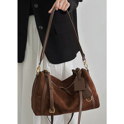 Womens Stylish Matte Suede Retro Crossbody Bag