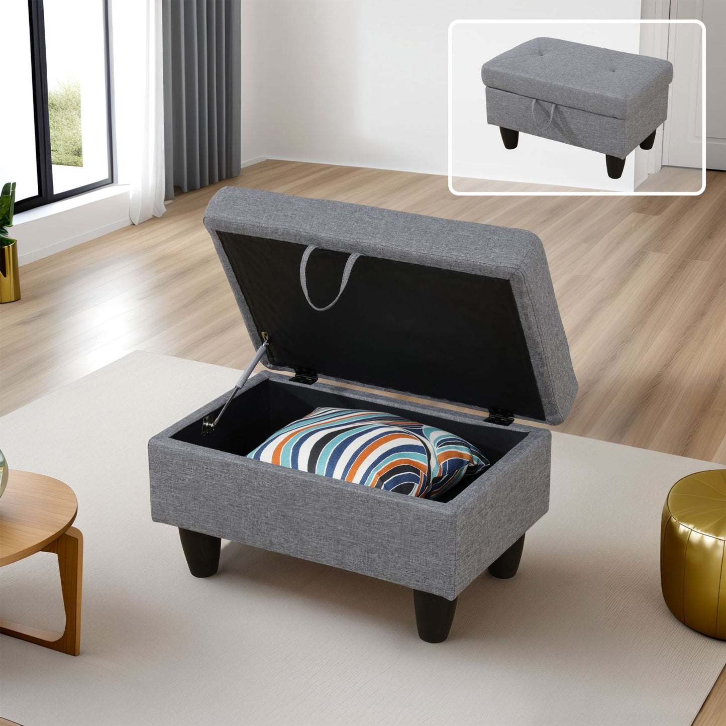 Pickup Only--66.5 Grey Linen 3-Piece Living Room Sofa Set