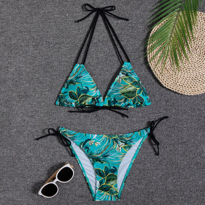 New Bikini Women's Swimsuit Printed Halter Series