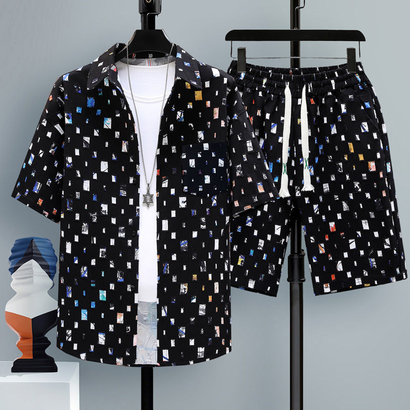 Men's Casual Sports Cool Shorts Two-piece Set