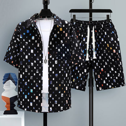 Men's Casual Sports Cool Shorts Two-piece Set