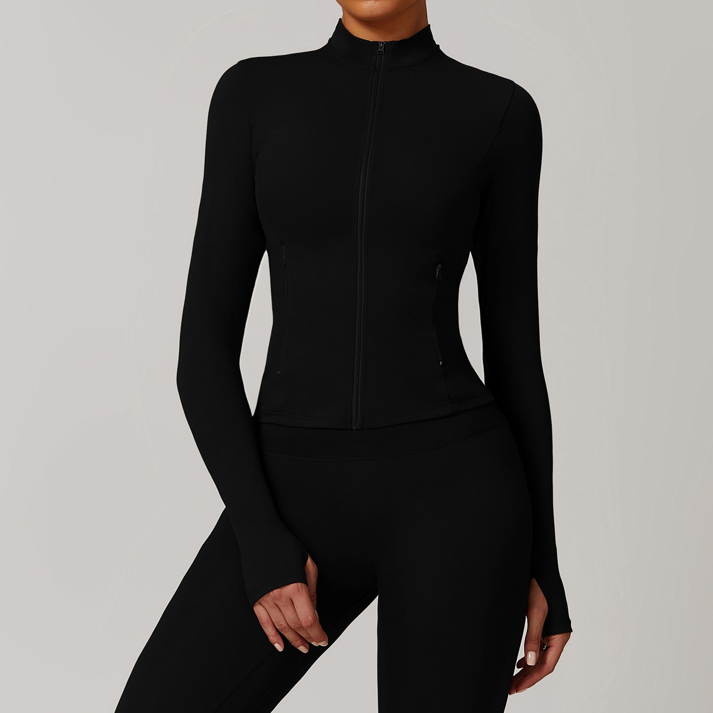 Long-sleeve Zipper Quick-drying Yoga Jacket Sports Workout Clothes