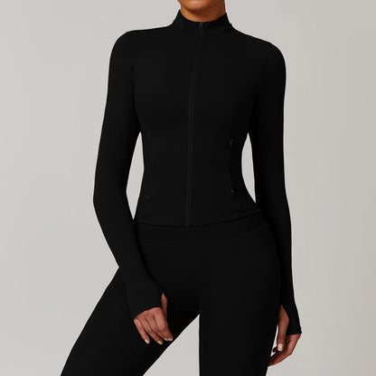 Long-sleeve Zipper Quick-drying Yoga Jacket Sports Workout Clothes