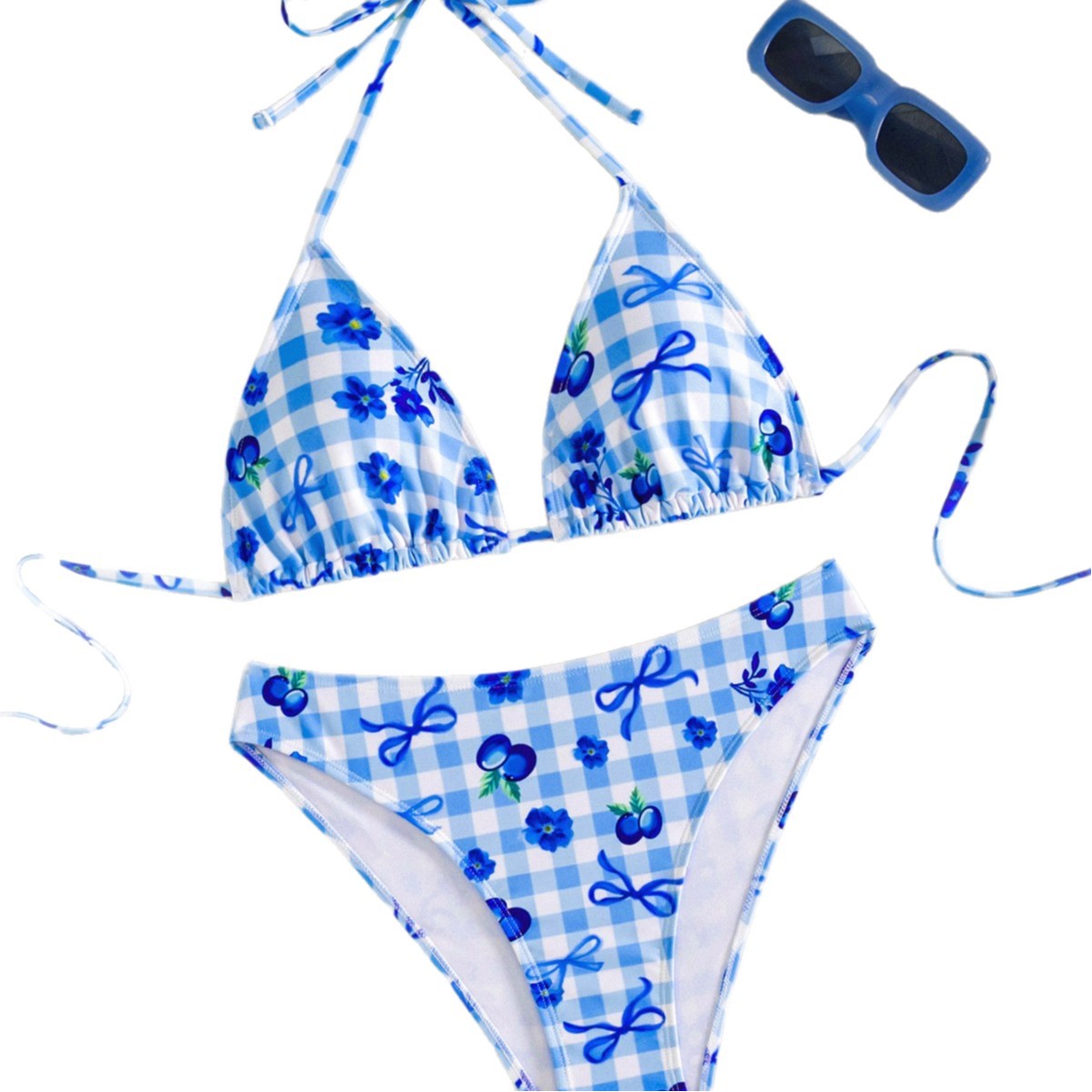 Resort-style Printed Two-piece Swimsuit Bikini Set For Women