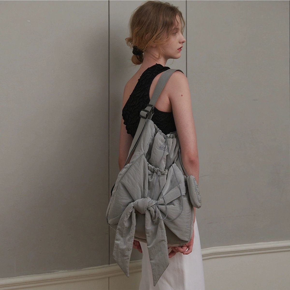 Lace-up Casual Backpackshoulder Bag Dual-use