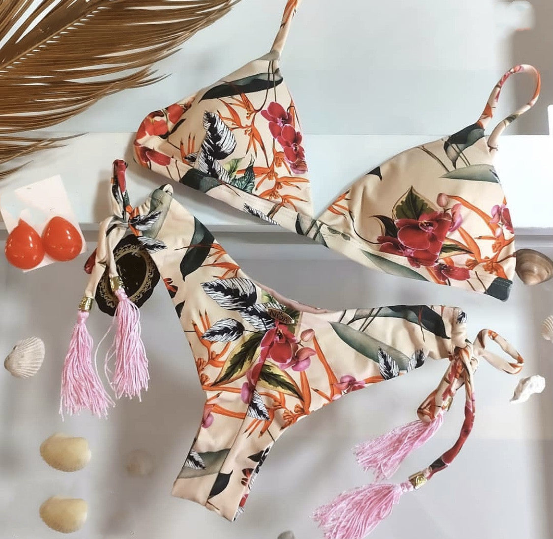 Women's Two-piece Printed Swimsuit Triangle Bikini