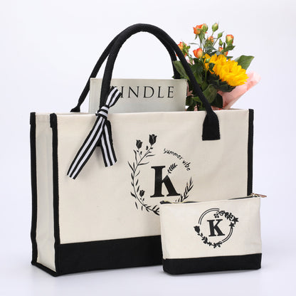 Canvas Bag Personalized First Printed Letter A