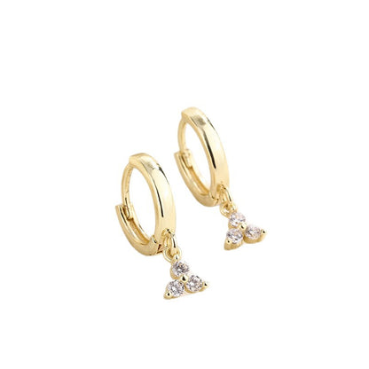Korean-style Elegant Stone-Inlaid Earring Set Of Four Styles