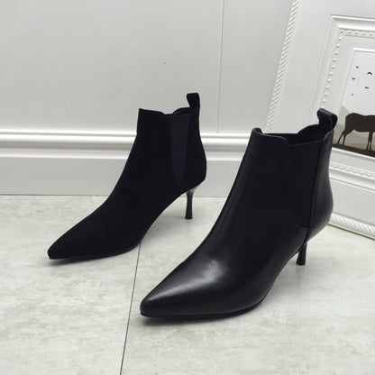 Professional-style Soft Leather Stiletto-heeled Lined High Boots