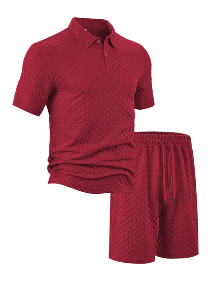 Summer Lapels Casual Short Sleeve Men's Shirt Suit