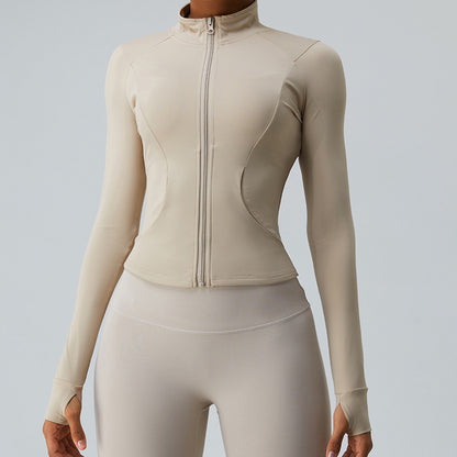 Women's Slim Fit Slimming Long Sleeves Workout Clothes Top Quick-drying Sports Jacket