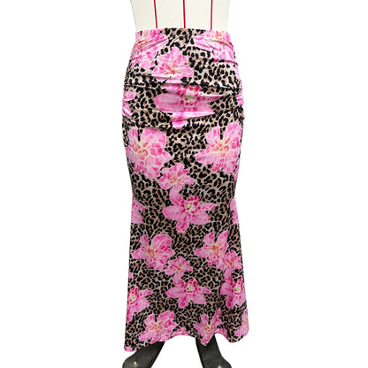 New Leopard Print Midi Skirt