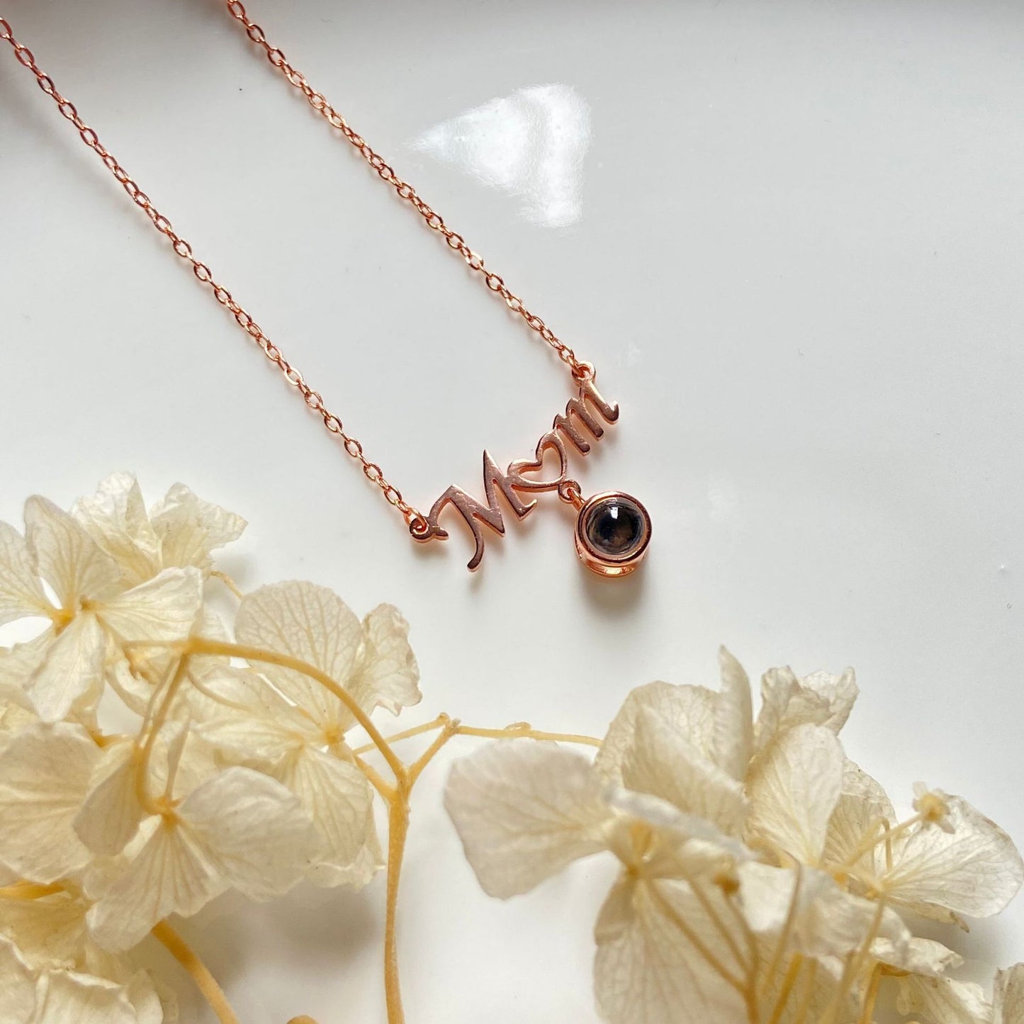 S925 Silver 100 Languages I Love You Projection Necklace Girl