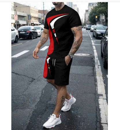 Youth Sports Slim Fit Printed T-shirt Set