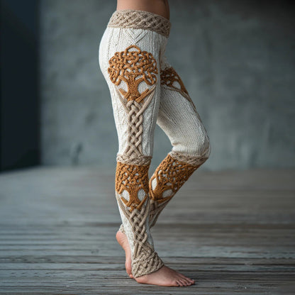 Retro 3D Digital Print Women's Casual Leggings