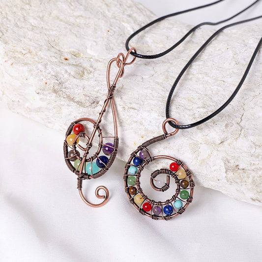 Natural Crystal Rainbow Crushed Stone Life Tree Pendant Hand-Wrapped Wire Jewelry Charm