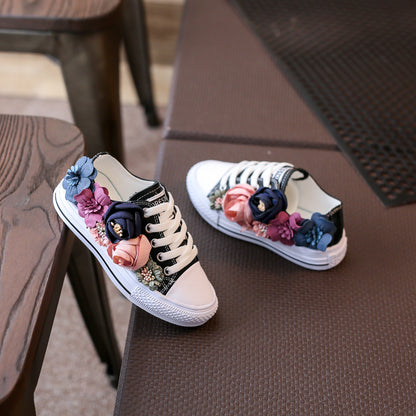 Girls' Mid-cut Canvas Shoes, Sports Shoes, Casual Shoes, Single Shoes