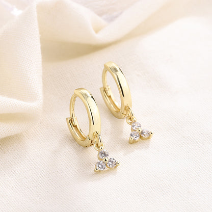 Korean-style Elegant Stone-Inlaid Earring Set Of Four Styles