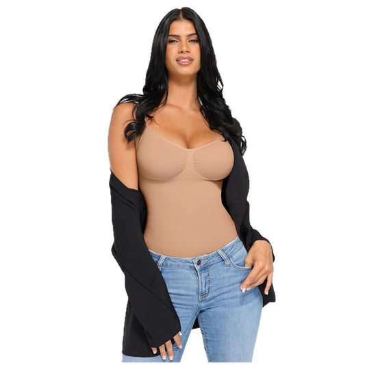 Women's Body Shaping Belly Contraction Top Slim Seamless High Elastic Camisole Peplum Top