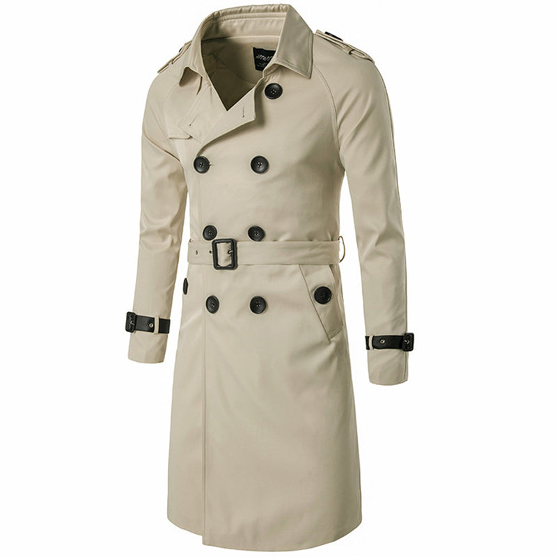Double breasted Lapel windbreaker