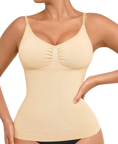 Women's Body Shaping Belly Contraction Top Slim Seamless High Elastic Camisole Peplum Top