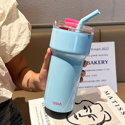 Good-looking Stainless Steel Vacuum Cup With Straw
