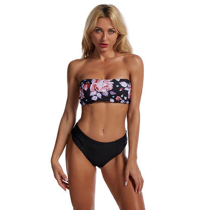 New Printed Tube Top Swimsuit Leopard Print Bikini