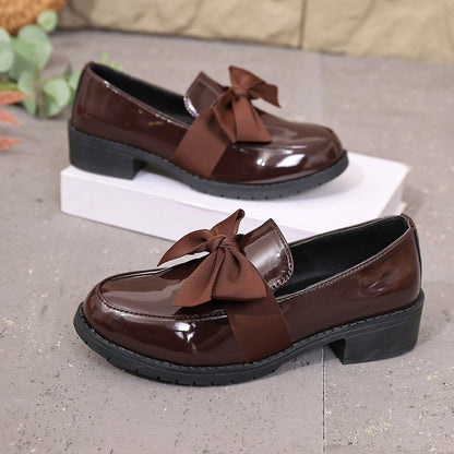 Plus-size Bow-knot Slip-on Loafers For Women