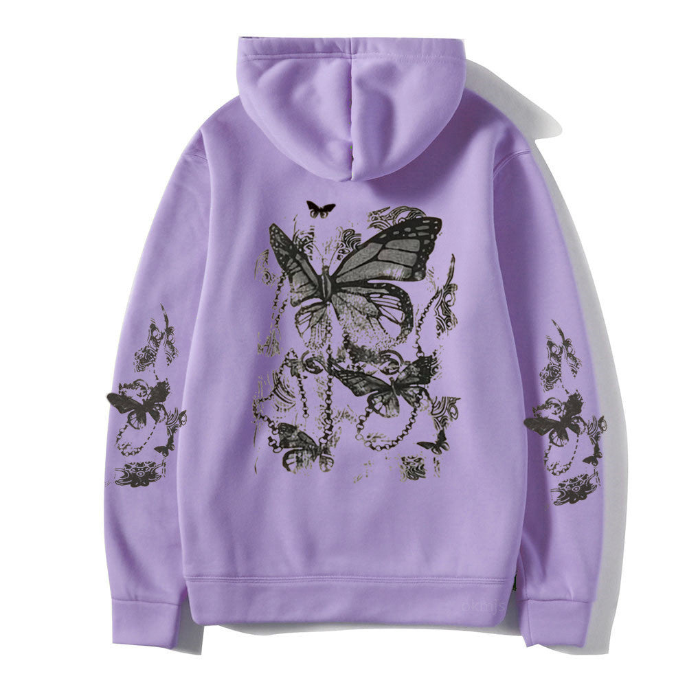 Cold Design Butterfly Hooded Sweater
