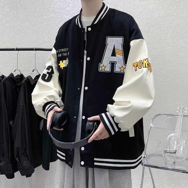 New Stylish Unisex Patchwork Color-block Mens Casual Jacket