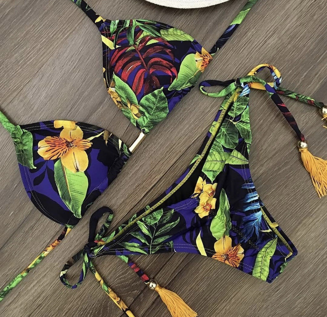 Women's Two-piece Printed Swimsuit Triangle Bikini