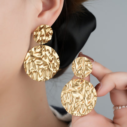 European And American Popular Exaggerated Fashion Stud Earrings, Retro Luxury Design, Simple High-Grade Jewelry For Women