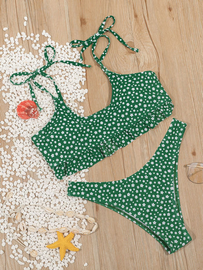 Lace floral bikini