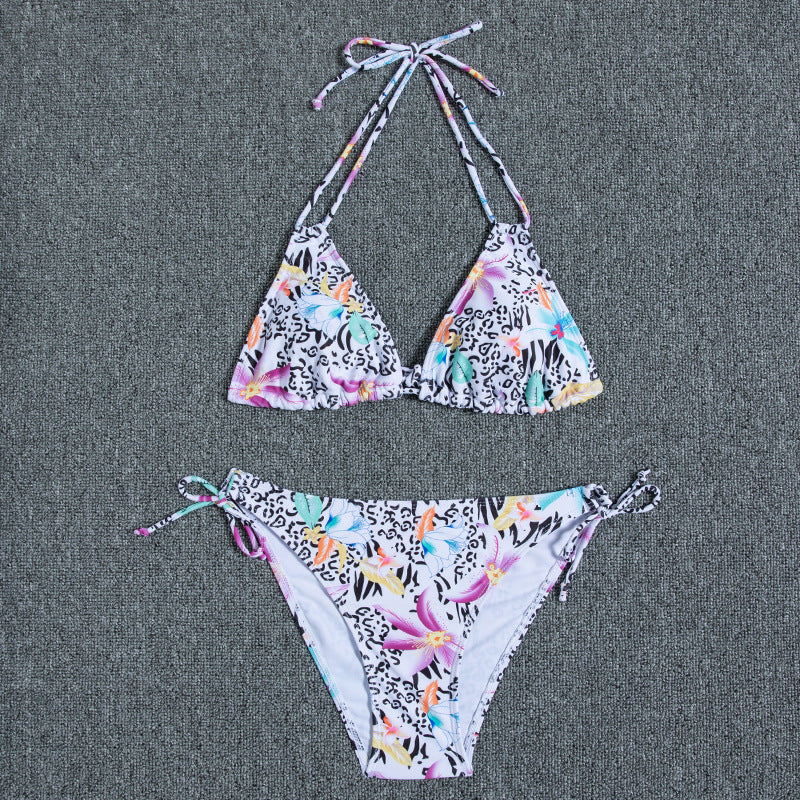 New Bikini Women's Swimsuit Printed Halter Series