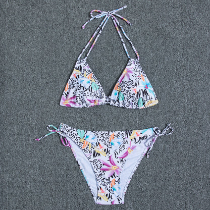 New Bikini Women's Swimsuit Printed Halter Series