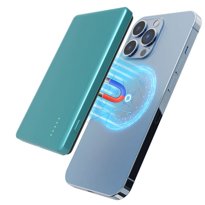 2 In 1 5000mAh 8MM Slim MagSafe Wireless Power Bank PD20W Magnetic Fast Charger Portable Phone Charger Fit For IOS Phone 15 14 13 12 Series And More