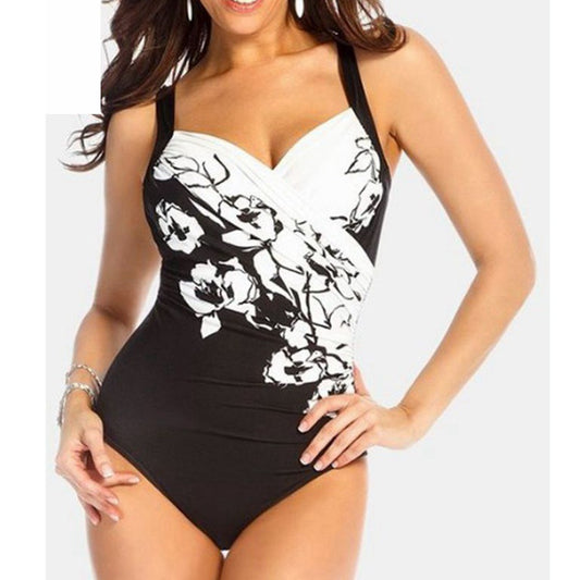 Women's Fashion Print Old Fat Swimsuit