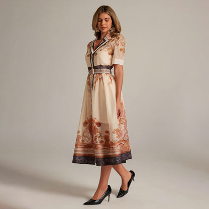 Real-shot Style French Niche Elegant Printed Dress