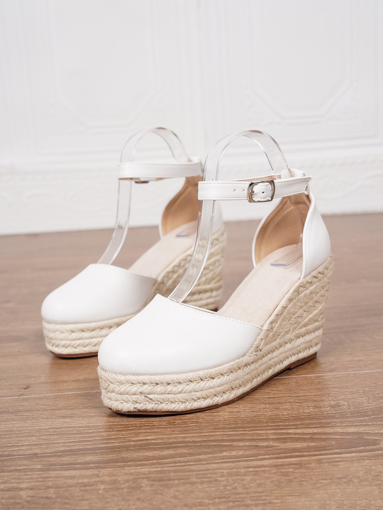 Platform Espadrille Sandals With Ankle Strap