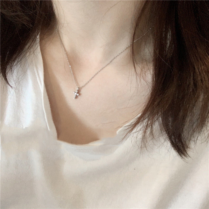 Exquisite Super Mini Cross Diamond Invisible Necklace